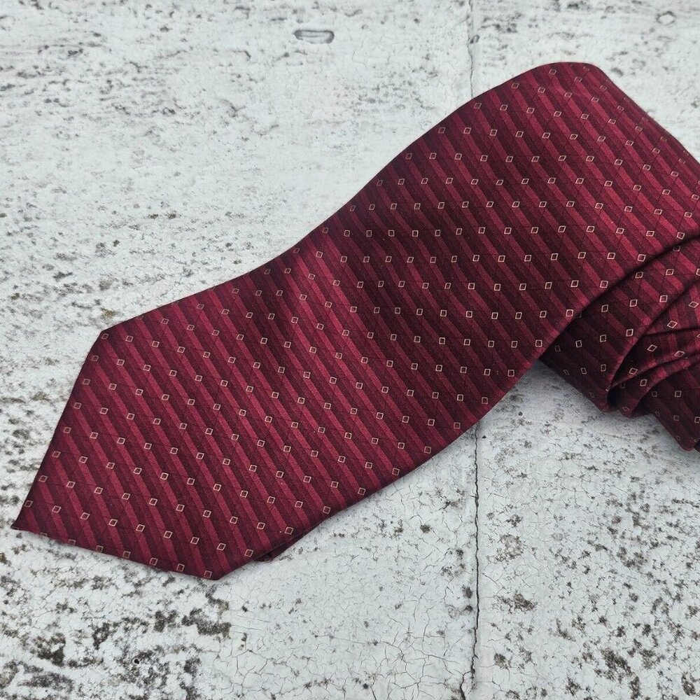 RBM Collection Men Tie Red 100% Silk Necktie Classic Tie Made in U.S.A